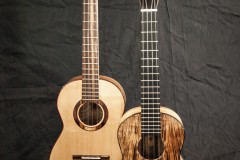 Myrtle/Port Orford Cedar Baritone, Tiger Stripe Myrtle Tenor